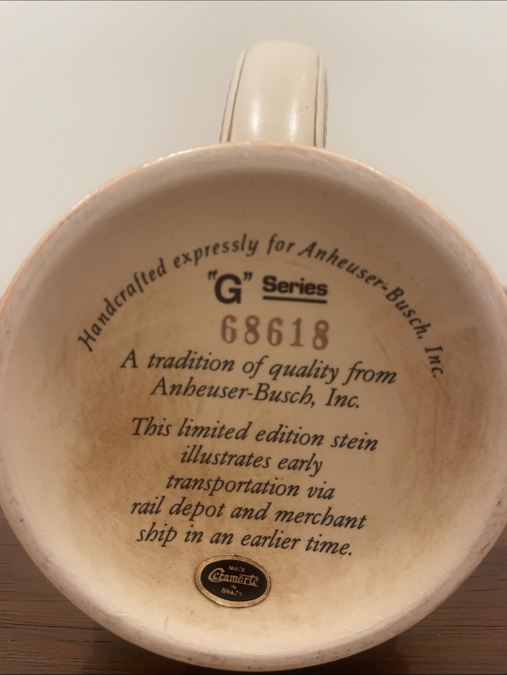 Vintage Anheuser-Busch “G” Series Lidded Stein 1985 - Picture 2 of 7